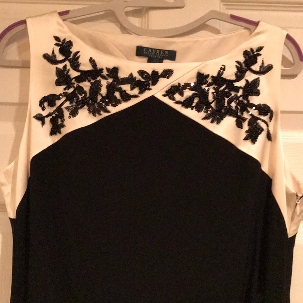 Sleeveless Ralph Lauren evening gown w/side slit